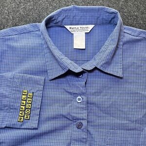 Waffle House Blue Long Sleeve Employee Uniform Shirt Mens M